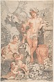 Arcadian Scene with Bacchus, Gerard de Lairesse  Dutch, Black and red chalk