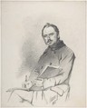 Portrait of Pieter Frederik van Os, Anton Mauve  Dutch, Graphite; framing lines in graphite