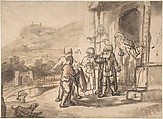 Jacob Receiving Joseph's Blood-Stained Cloak (recto); Study of a Bearded Man and The Sacrifice of Isaac (verso), Nicolaes Maes (Dutch, Dordrecht 1634–1693 Amsterdam), Pen and brown ink, brush and brown wash, over red and traces of black chalk (recto); red chalk, pen and brown ink, brown wash (verso)
