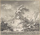 Stormy Landscape, Hendrik Meijer Dutch, Pen and black ink, brush and gray wash