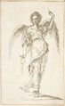 Standing Figure of an Angel, Pedro  Duque Cornejo  Spanish, Pen and dark brown ink. On ivory paper