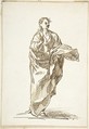 Standing Male Saint (an Apostle?), Pedro  Duque Cornejo  Spanish, Pen and dark brown ink on ivory paper