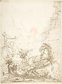 The Conversion of Saint Paul, Anonymous, Spanish, School of Seville, 17th century  Spanish, Pen and light brown ink, reinforced with pen and dark brown ink, over black chalk underdrawing. Traces of outlines along borders of composition in pen and dark brown ink, brush and brown wash. On off-white paper