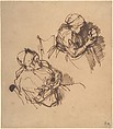 Two Studies of a Woman Reading, Rembrandt (Rembrandt van Rijn) (Dutch, Leiden 1606–1669 Amsterdam), Pen and brown iron-gall ink