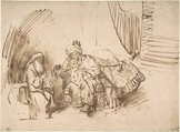 Nathan Admonishing David, Rembrandt (Rembrandt van Rijn) (Dutch, Leiden 1606–1669 Amsterdam), Pen and brown ink, heightened with white gouache