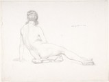 Seated Female Nude Seen from the Back, Samuel Amsler  German, Graphite