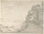 View of the Rhine and Remagen from the North (?), Ernst Fries  German, Graphite, brush and gray wash