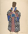 Costume Study for Robed Boyar with White Beard, Pavel Petrovic Froman Russian, Watercolor, gouache, gold paint, over graphite