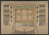 Finished Design for a Stage Set with Ruling and Notes, Anonymous, Portuguese, 19th century  Portuguese, Pen and black ink, brush and wash, and watercolor.
