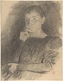 Portrait of Augustine de Rothmaler, Theo Van Rysselberghe  Belgian, Black chalk on laid paper