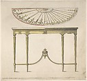Design for a Console Table, Robert Adam  British, Scottish, Watercolor over pen and black ink and graphite