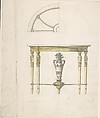 Design for a Console Table, Robert Adam  British, Scottish, Watercolor over pen and black ink and graphite