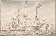 Dutch Men Of War, Willem van de Velde I Dutch, Pen and brown ink, brush and gray wash