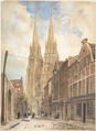 View of Bayeux, Thomas Shotter Boys  British, Brush and watercolor over graphite