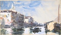Scene on the Grand Canal, Venice, Hercules Brabazon Brabazon  British, Watercolor and gouache (bodycolor) over graphite