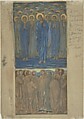 Ascension of Christ (Acts I, 1–9): study for stained-glass window, Sir Edward Burne-Jones British, Watercolor and gouache (bodycolor), gold paint, and graphite