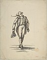 Figure of a Man, the Lawyer, Henry William Bunbury British, Pen and brown ink, brush and gray wash