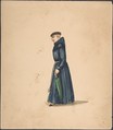 A Priest with an Umbrella, Anonymous, Peruvian, 19th century  Peruvian, brush and ink and watercolor on wove paper