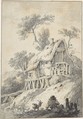 Thatched Cottage by a Brook, Anonymous, Dutch, 18th century Dutch, Pen, brush, and black, gray and brown ink