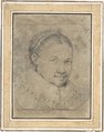 Head of a Girl, Anonymous, Dutch, 17th century  Dutch, Black chalk on buff paper. Strips (1/2 in.) added at top and bottom.