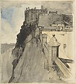 View of Edinburgh Castle, Sir David Young Cameron  British, Scottish, Pen and black ink, brush and watercolor over graphite