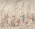 The Circumcision, Leonaert Bramer Dutch, Point of brush and gray wash, watercolor, over slight indications in black chalk