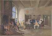 Guardroom Scene, Cornelis Troost Dutch, Brush and gray and brown ink, colored gouaches