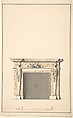 Design for a Fireplace, Sir Henry Cheere British, Pen and brown ink, brush and brown wash