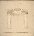 Design for a Chimneypiece with a Frieze with Floral Decoration and Capitals Decorated with Animals, Sir William Chambers  British, born Sweden, Pen and brown ink over graphite