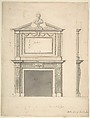 Design for a Chimney-piece, for Thomas Hollis of Lincoln's Inn, London, Sir William Chambers  British, born Sweden, Pen and brown ink, brush and gray wash, touches of watercolor