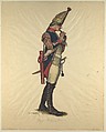 Prussian Military Costume: Regiment von Meyring 1757, Walter von Looz-Corswarem  German, Pen and ink, brush and watercolor on thin wove paper