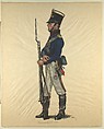 Prussian Military Costume: Artilleryman 1805, Walter von Looz-Corswarem  German, Pen and ink, brush and watercolor on thin wove paper