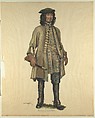 Military Costume: Field Marshall 1680, Walter von Looz-Corswarem  German, Pen and ink, brush and watercolor on thin wove paper
