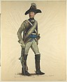 Military Costume: Cavalryman Wurtemberg 1786, Walter von Looz-Corswarem  German, Pen and ink, brush and watercolor on thin wove paper