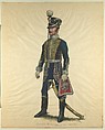 Prussian Military Costume: Hussar 1808-15, Walter von Looz-Corswarem  German, Pen and ink, brush and watercolor on thin wove paper