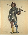 Military Costume: Landsknecht 1520, Walter von Looz-Corswarem  German, Pen and ink, brush and watercolor on thin wove paper
