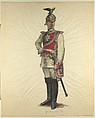 Prussian Military Costume:  Gardes du Corps bis 1848, Walter von Looz-Corswarem  German, Pen and ink, brush and watercolor on thin wove paper