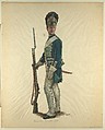 Prussian Military Costume: Kleistsches Freicorps 1760, Walter von Looz-Corswarem  German, Pen and ink, brush and watercolor on thin wove paper