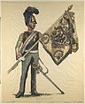 Prussian Military Costume: Gardes du Corps 1813, Walter von Looz-Corswarem  German, Pen and ink, brush and watercolor on thin wove paper