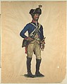 Prussian Military Costume: Mineurs-Corps 1797, Walter von Looz-Corswarem  German, Pen and ink, brush and watercolor on thin wove paper