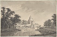 A View of the Wittevrouwenpoort, Utrecht, Dirk Verrijk Dutch, Pen and brown-black ink and gray wash, heightened with white