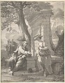 Christ and the Woman of Samaria, Nicholas Verkolje  Dutch, Pen and brush and black ink and gray wash