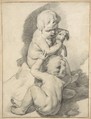 Two Boys with a Puppy, Cornelis Visscher Dutch, Black chalk and graphite