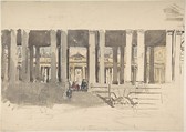 Greenwich Hospital (recto); Study of a Building (verso), David Cox (British, Birmingham 1783–1859 Harborne, near Birmingham), Watercolor over graphite (recto); graphite (verso)
