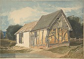 Farm Building by a Pond, John Sell Cotman (British, Norwich 1782–1842 London), Watercolor over graphite