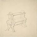 Design for Small Table or Bookshelf, John Dibblee Crace , and Son British, Graphite
