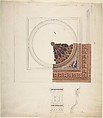 Design for a Stained Glass Window, John Dibblee Crace British, Pen and black ink, watercolor over graphite with touches of gilt
