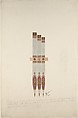 Design for Organ Pipes Decorated with Flowers and Fleur-de-lys, John Dibblee Crace British, Watercolor over graphite with touches of gilt