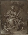 Recto: Virgin and Child, and Saint John the Baptist; Verso: Summary sketches, possibly the Virgin and Child, Attributed to Jacob de Backer (Netherlandish, Antwerp ca. 1540/1545–before 1600 Antwerp), Brown and black oil with white heightening; verso: black chalk