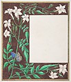 Floral Border Design, Freeman Gage Delamotte  British, Watercolor over pen and brown ink with touches of gold and gouache (bodycolor)